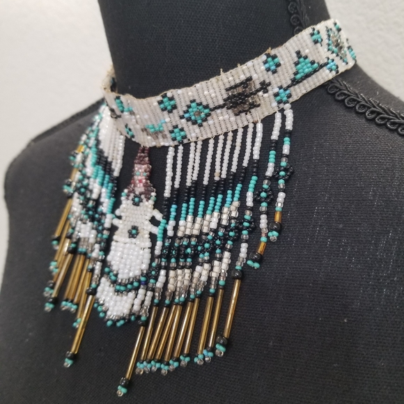 Vintage 1930's Native American Beaded Choker! - Picture 3 of 5